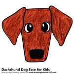 How to Draw a Dachshund Dog Face for Kids