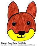 How to Draw a Dingo Dog Face for Kids