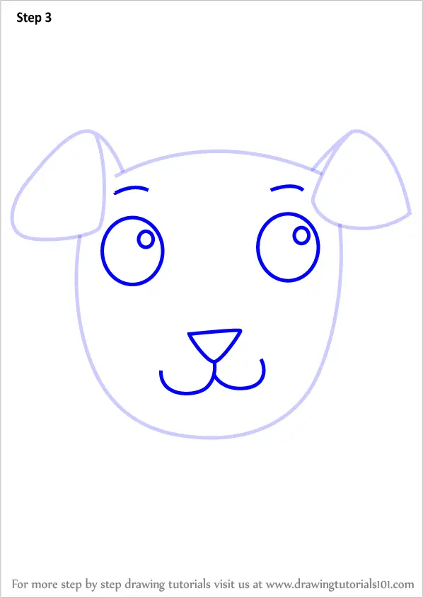 How to Draw a Dog Face for Kids (Animal Faces for Kids) Step by Step ...