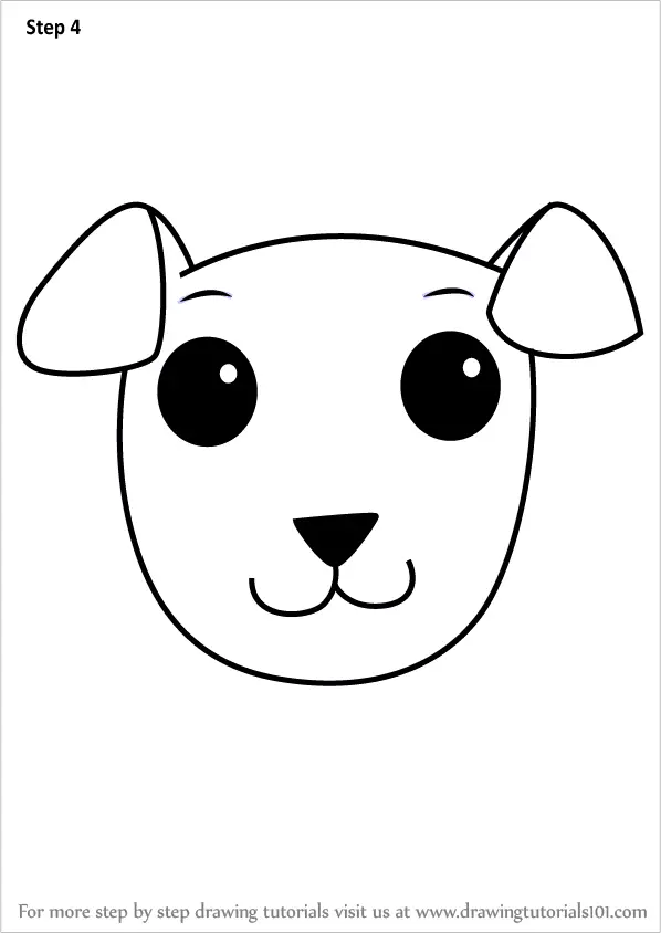 How To Draw A Dog Face For Kids