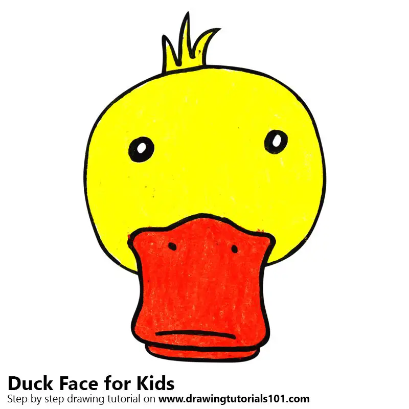 Learn How to Draw a Duck Face for Kids (Animal Faces for Kids) Step by