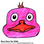 How to Draw an Emu Face for Kids
