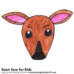How to Draw a Fawn Face for Kids