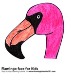 How to Draw a Flamingo Face for Kids