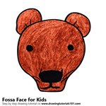 How to Draw a Fossa Face for Kids
