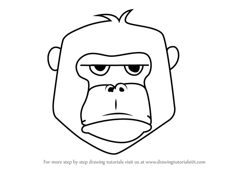 how to draw Gorilla Face for Kids step 0