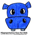 How to Draw a Hippopotamus Face for Kids