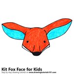 How to Draw a Kit Fox Face for Kids