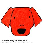How to Draw a Labrador Dog Face for Kids