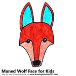 How to Draw a Maned Wolf Face for Kids