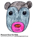How to Draw a Possum Face for Kids