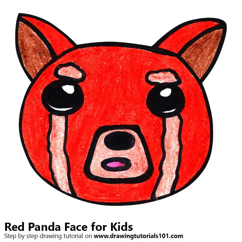 Learn How To Draw A Red Panda Face For Kids Animal Faces For Kids Step By Step Drawing Tutorials