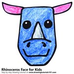 How to Draw a Rhinoceros Face for Kids