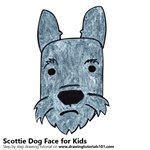 How to Draw a Scottie Dog Face for Kids