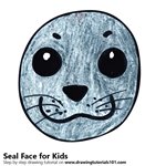 How to Draw a Seal Face for Kids