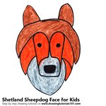 How to Draw a Shetland Sheepdog Face for Kids