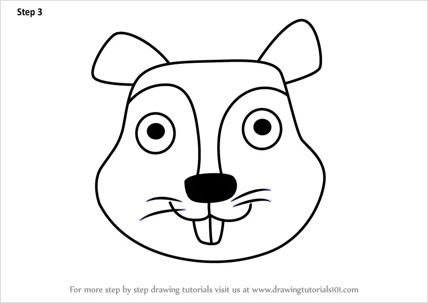 squirrel face drawing