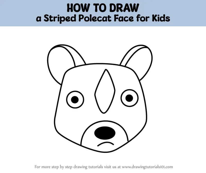 How to Draw a Striped Polecat Face for Kids (Animal Faces for Kids ...