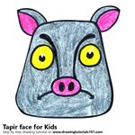 How to Draw a Tapir Face for Kids