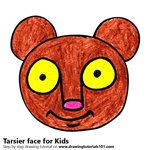 How to Draw a Tarsier Face for Kids
