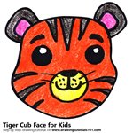 How to Draw a Tiger Cub Face for Kids