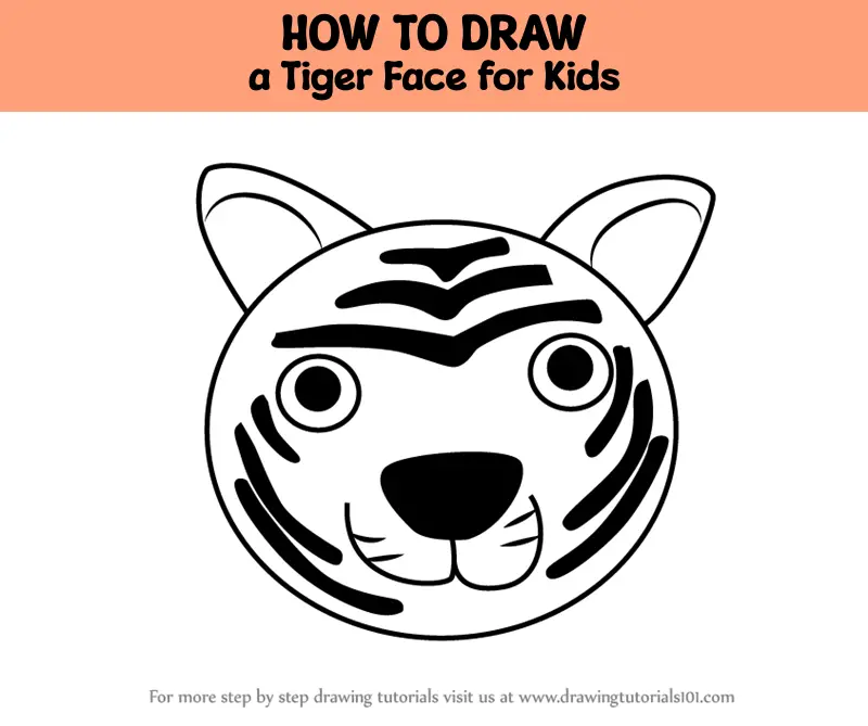 678 X 600 24 - Tiger Face Drawing Easy Clipart (#182050) - PikPng