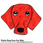 How to Draw a Vizsla Dog Face for Kids