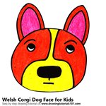 How to Draw a Welsh Corgi Dog Face for Kids