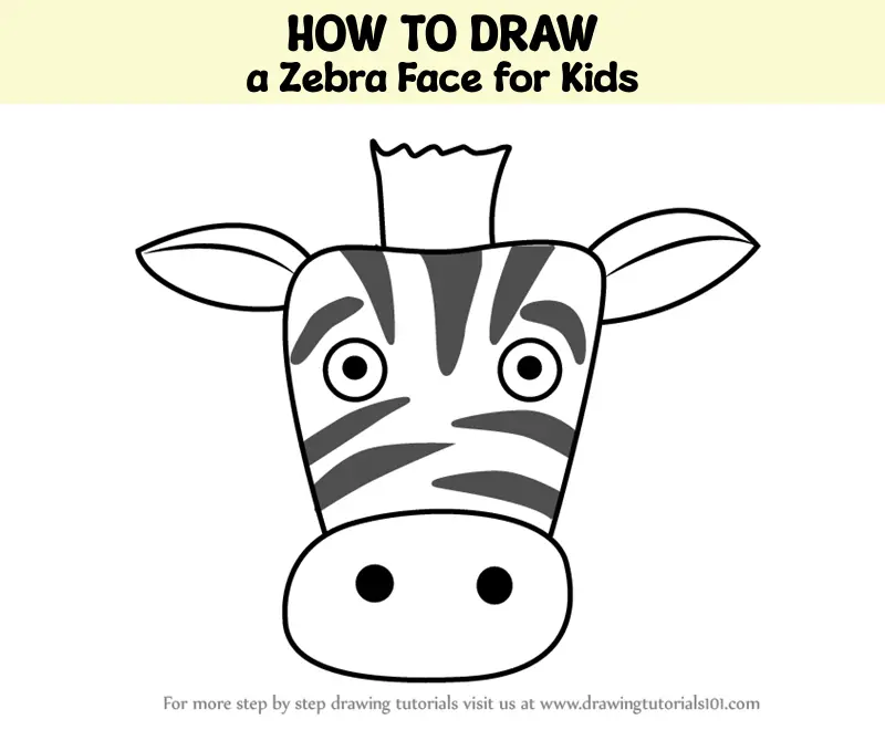 Zebra in safari for kids coloring, cartoon style with thick lines and no  shading