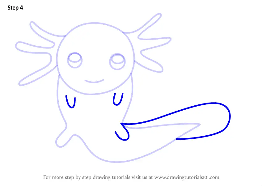How To Draw An Axolotl For Kids Animals For Kids Step By Step