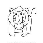 How to Draw a Baboon for Kids