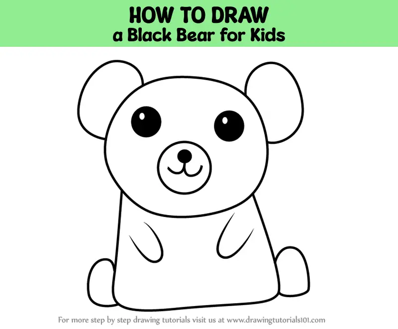 Easy How to Draw a Polar Bear Tutorial and Bear Coloring Page