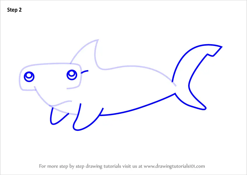 How to Draw a Bonnethead Shark for Kids (Animals for Kids) Step by Step ...