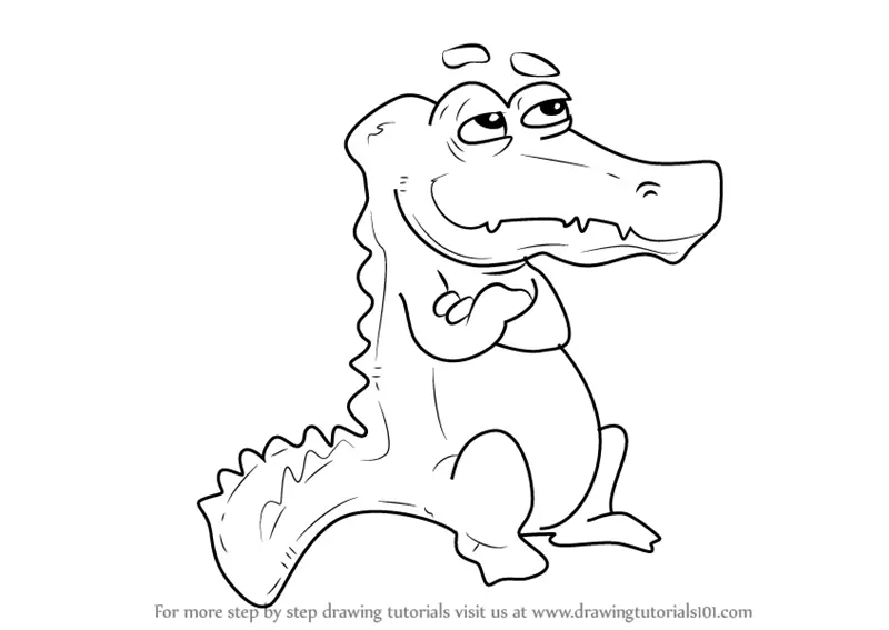How to Draw a Cartoon Alligator (Animals for Kids) Step by Step