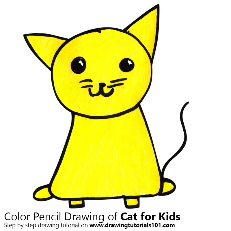 How to Draw a Cat  Step by Step Cat Drawing Instructions Cute Cartoon Cat   Easy Peasy and Fun