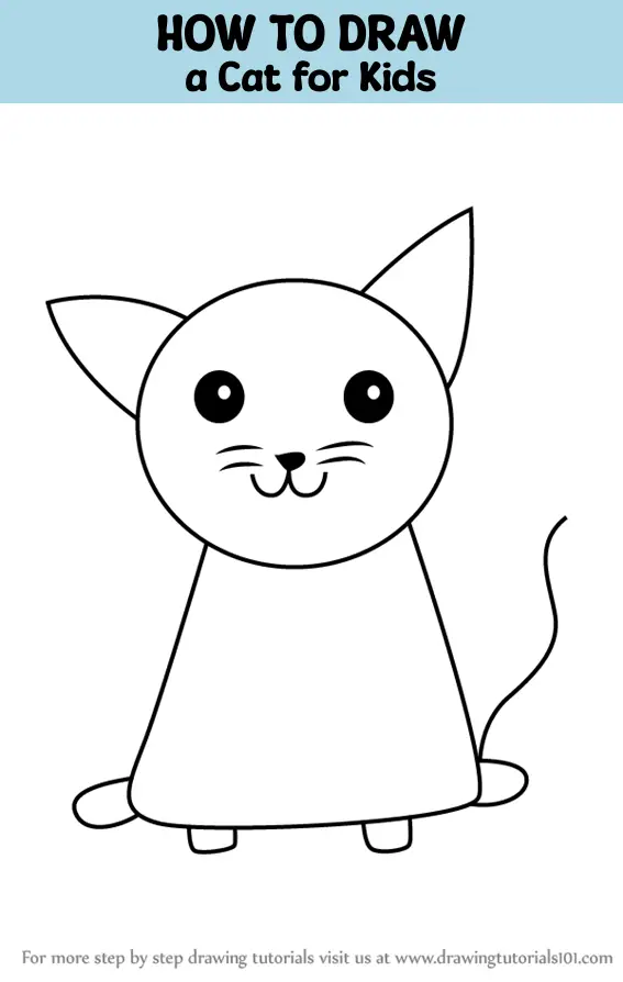 Flow Drawing for Kids: How to Draw a Cat - Arty Crafty Kids