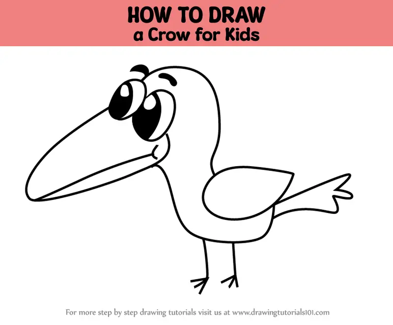 how to draw crow drawing easy step for beginners - YouTube