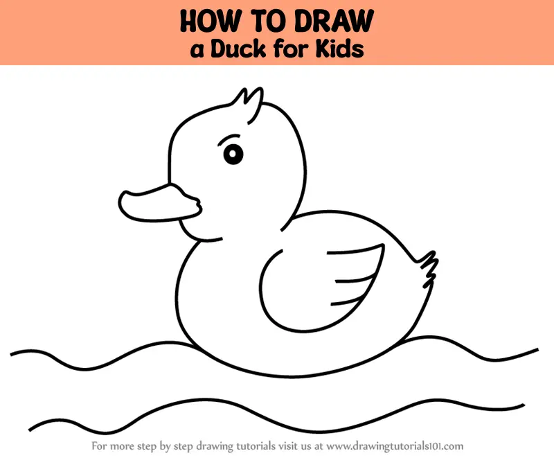 How to Draw a Duck for Kids (Animals for Kids) Step by Step