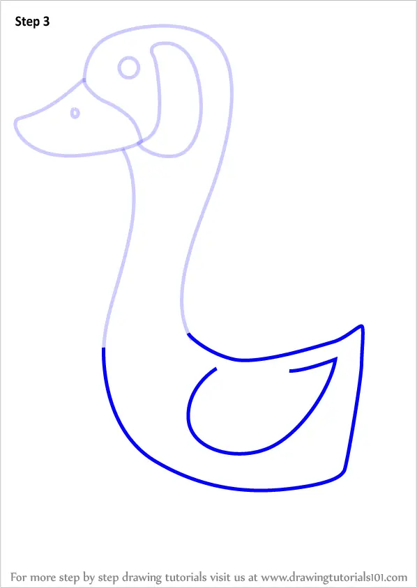 Learn How to Draw a Goose for Kids (Animals for Kids) Step by Step