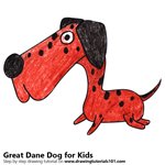How to Draw a Great Dane Dog for Kids