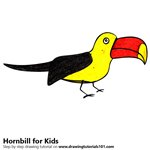 How to Draw a Hornbill for Kids
