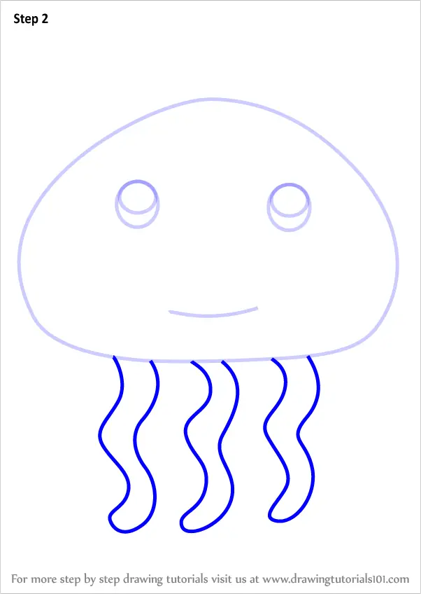Learn How To Draw A Jellyfish For Kids Very Easy Animals For Kids