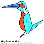 How to Draw a Kingfisher for Kids