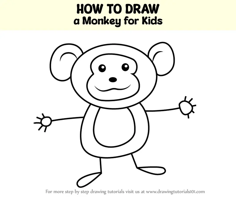 How to Draw a Monkey for Kids (Animals for Kids) Step by Step ...