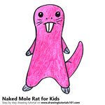 How to Draw a Naked Mole Rat for Kids
