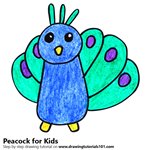 How to Draw a Peacock for Kids Very Easy