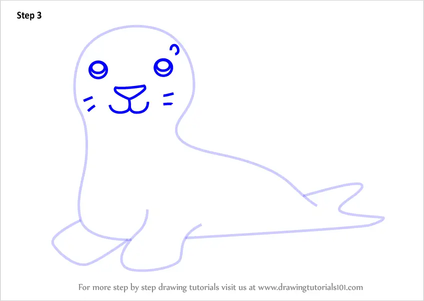 Learn How to Draw a Sea Lion for Kids (Animals for Kids) Step by Step