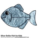 How to Draw a Silver Dollar Fish for Kids