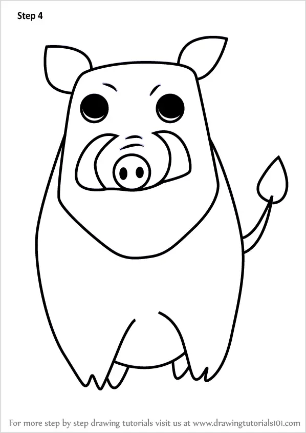 Learn How to Draw a Wild Boar for Kids Very Easy (Animals for Kids