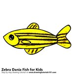 How to Draw a Zebra Dania Fish for Kids